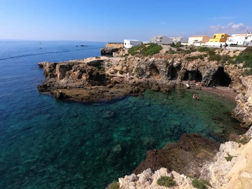 Rocky cove and clear water on Tabarca Island