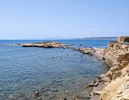Mediterranean seafront on Tabarca Island near the restaurants and harbour