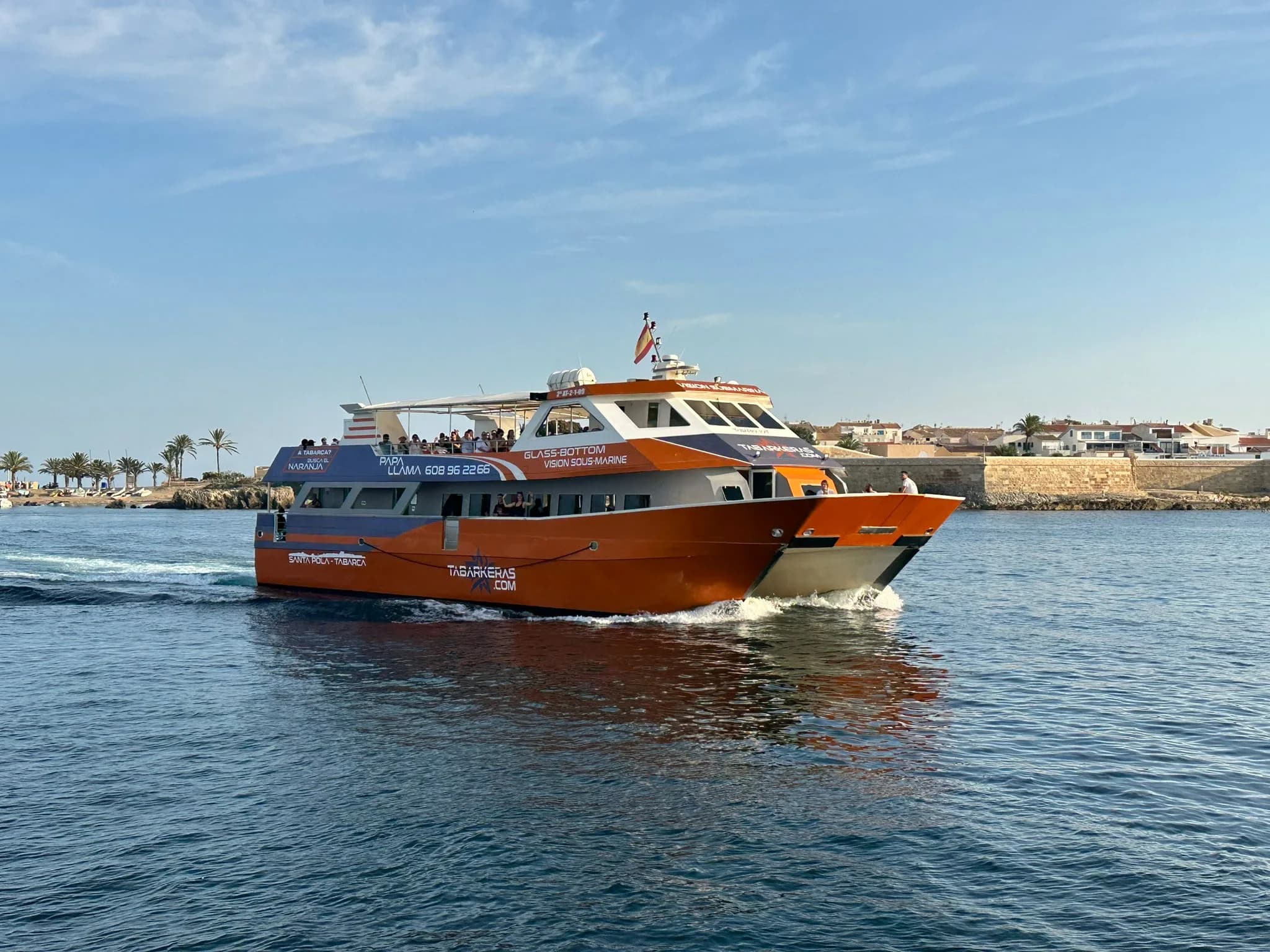 Catamaran ferry used for the boat trip from Santa Pola to Tabarca Island
